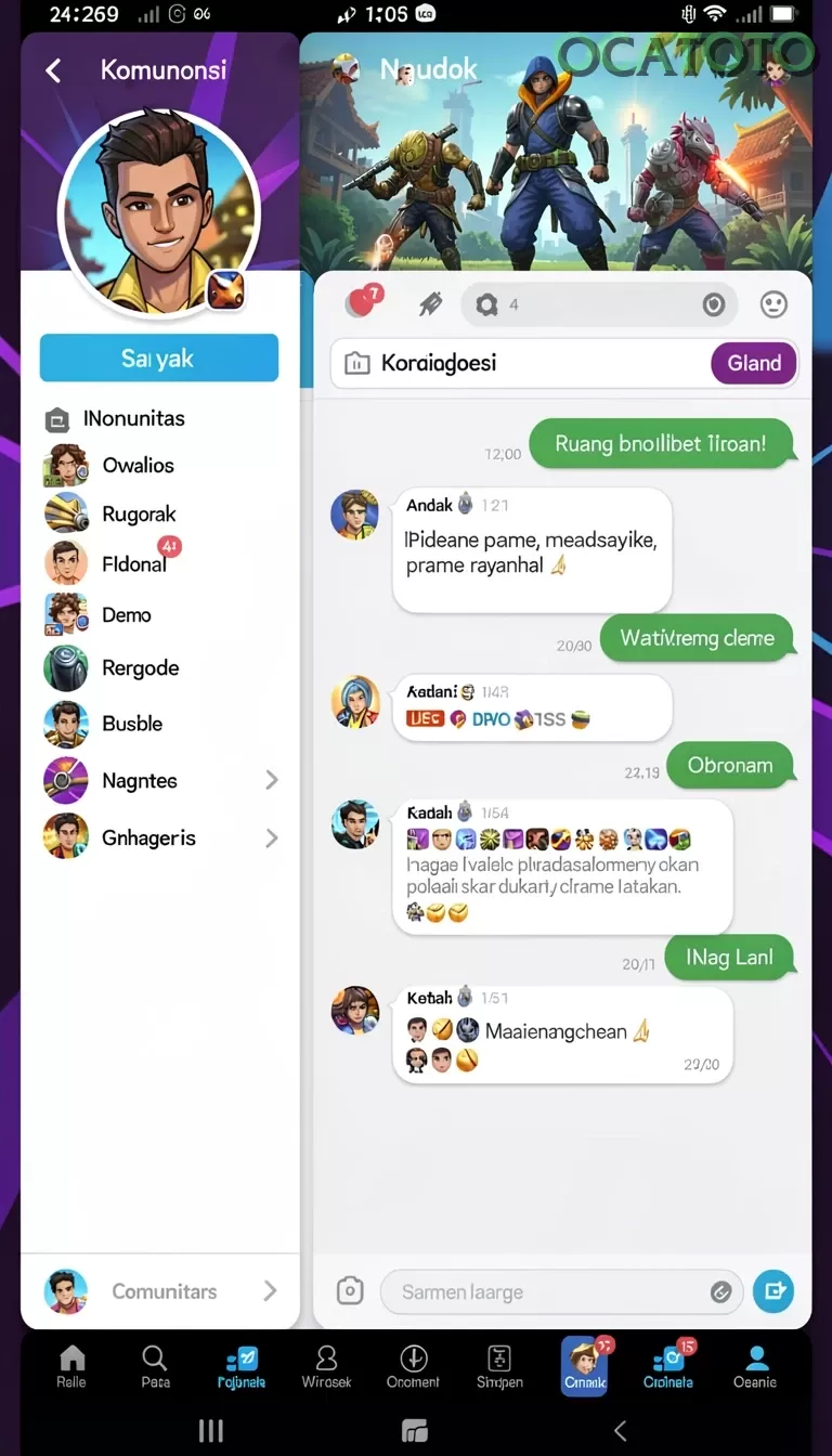 Cuplikan layar MONTE77 — aktivitas