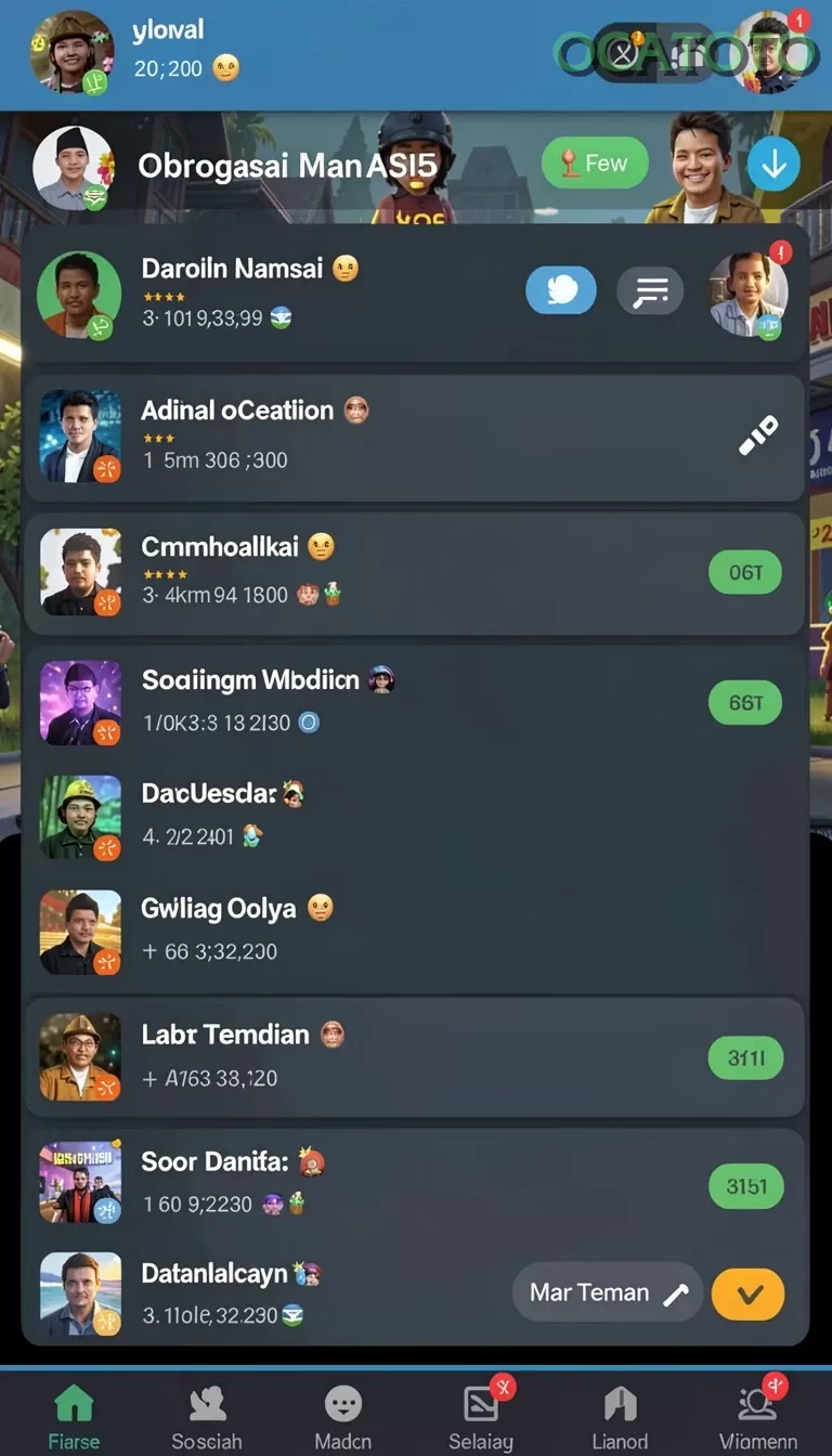 Cuplikan layar GOMU837 — menu navigasi